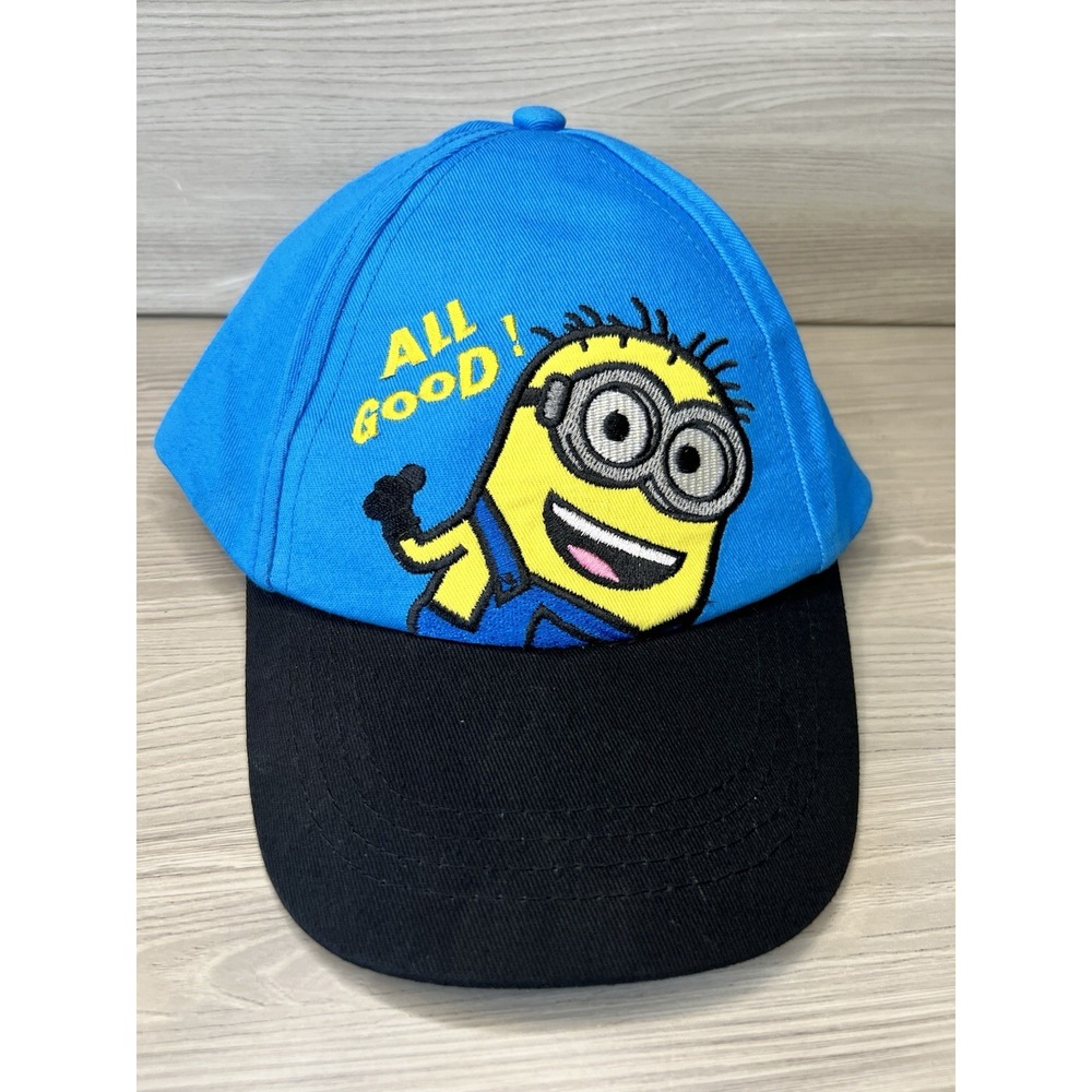 NWT Minions Despicable Me "All Good" Kids Baseball Cap Hat Blue & Black One Size